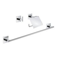 Vorschau: Grohe QuickFix Start Cube Bad-Set 3 in 1, zum Kleben oder Bohren, chrom 41124000