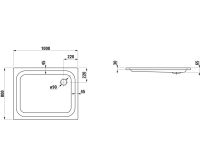 Vorschau: Laufen Platina Duschwanne 100x80cm flach, Einbauhöhe 6,5cm