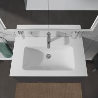 Duravit ME by Starck Waschtisch 83x49cm, mit Hahnloch, mit Überlauf, WonderGliss, weiß 23368300001