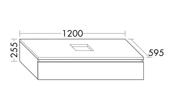 Burgbad Cube Waschtischunterschrank passend zu Grohe Cube Aufsatzschalen, mit 1 Auszug, 120cm WWXW120F3781