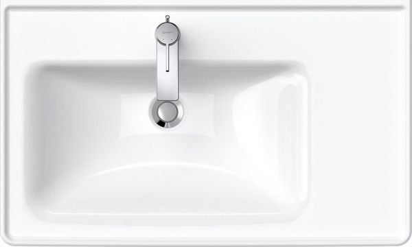 Duravit D-Neo Waschtisch rechteckig 80x48cm, mit Hahnloch und Überlauf, Becken links, weiß 2369800000