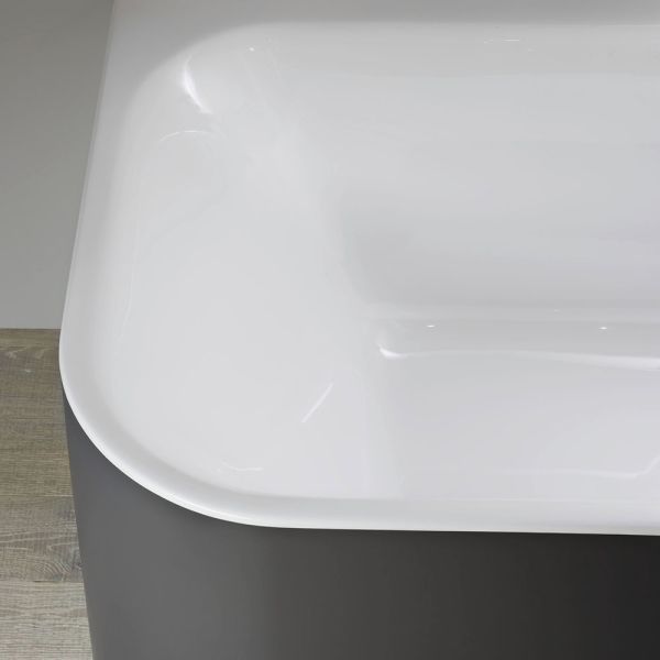 Duravit Happy D.2 Plus Vorwand-Badewanne rechteckig 180x80cm, weiß/graphit