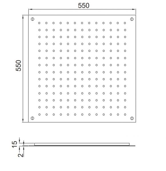 Steinberg Serie 390 Relax Rain Regenpaneel 550x550mm, für Deckeneinbau 390 6512S