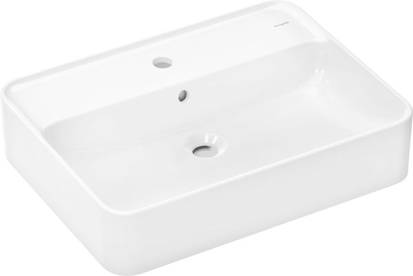 Hansgrohe Xuniva Q Aufsatz-Waschtisch 60x45m mit 1 Hahnloch mit Überlauf, weiß