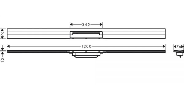 Hansgrohe RainDrain Flex Fertigset Duschrinne 120cm, kürzbar, zur Wandmontage, chrom