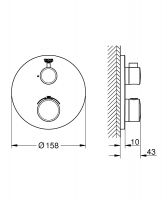 Vorschau: Grohe Grohtherm Thermostat-Brausebatterie rund, chrom