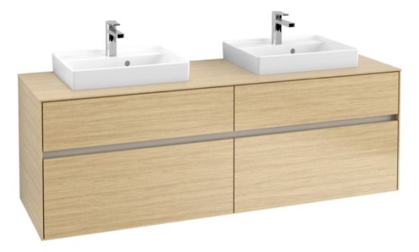 Villeroy&Boch Collaro Waschtischunterschrank passend zu 2 Aufsatzwaschtische 43345G, 160cm, nordic oak C02100VJ