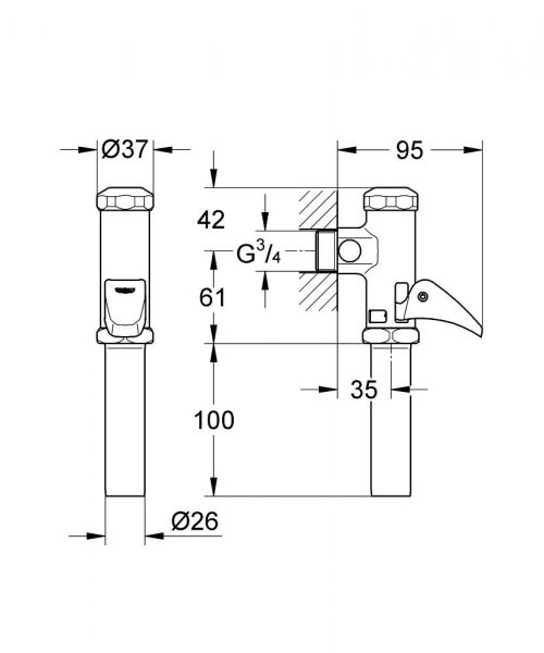 Grohe DAL-Automatic-Spüler DN 20 für WC Aufputz, chrom