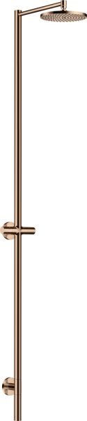 Axor Starck Nature Duschsäule mit Kopfbrause 240 1jet, ohne Handbrause, polished red gold 12671300