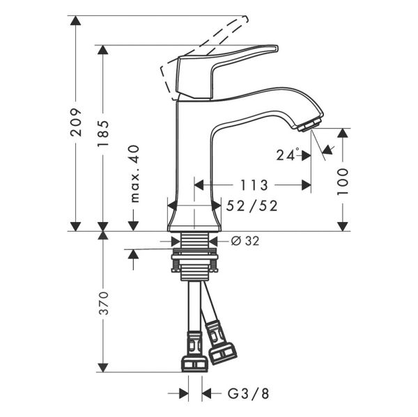 hansgrohe Metris Classic Einhebel-Waschtischmischer 100, chrom