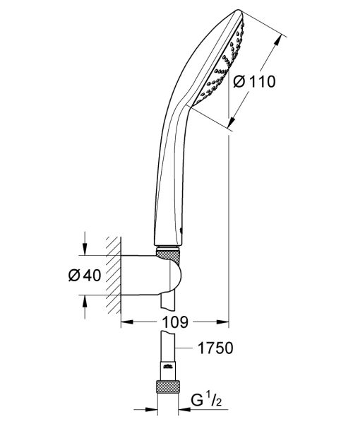 Grohe Vitalio Joy 110 Mono Wandhalterset, chrom
