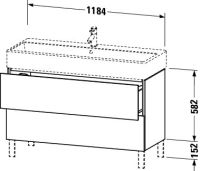 Vorschau: Duravit L-Cube Waschtischunterschrank bodenstehend 118x46cm mit 2 Schubladen für Vero Air 235012
