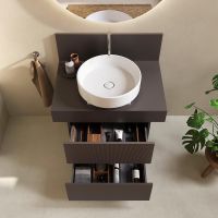 Vorschau: Duravit Balcoon Set Aufsatzbecken mit Unterschrank 80cm, schieferbraun matt