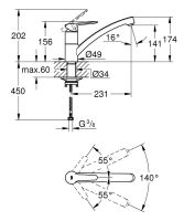 Vorschau: Grohe Start Eco Einhand-Spültischbatterie, schwenkbar, chrom