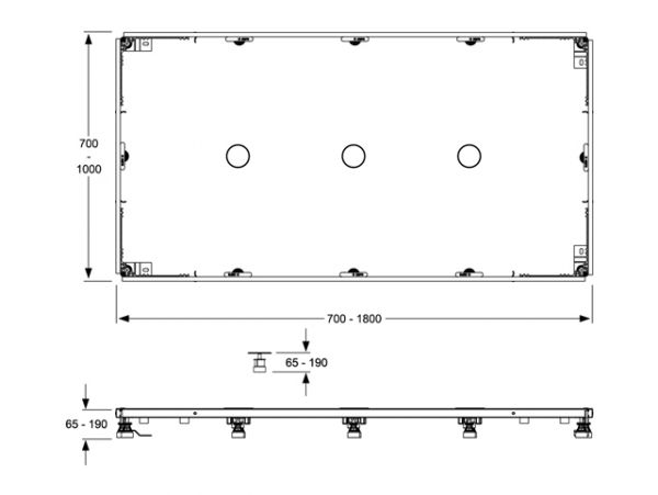 MEPA Montagerahmen SF Rechteck XL bis 100x180cm Universal