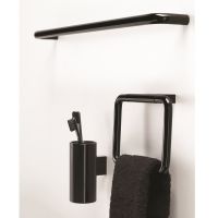 Vorschau: Cosmic Black & White Badetuchhalter + Wand-Zahnbürstenhalter + Handtuchring