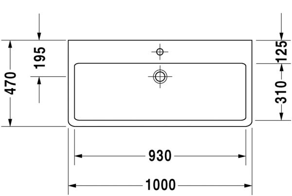 Duravit Vero Waschtisch rechteckig 100x47cm, mit 1 Hahnloch, mit Überlauf, WonderGliss, weiß 04541000001