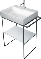 Vorschau: Duravit Dura Square Metallkonsole bodenstehend/Wandmontage zu Waschtisch 235360, schwarz matt 0031014600