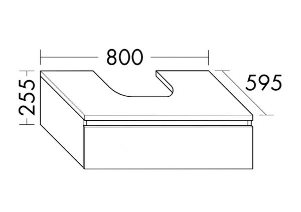 Burgbad Cube Waschtischunterschrank passend zu Grohe Cube, mit 1 Auszug, 80cm WWGO080F3781