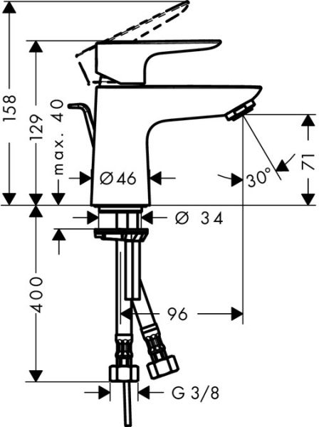 Hansgrohe Talis E Einhebel-Waschtischmischer 80 mit Ablaufgarnitur, chrom