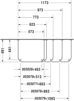 Vorschau: Duravit Happy D.2 Metallkonsole bodenstehend/Wandmontage zu Waschtisch 231810, chrom