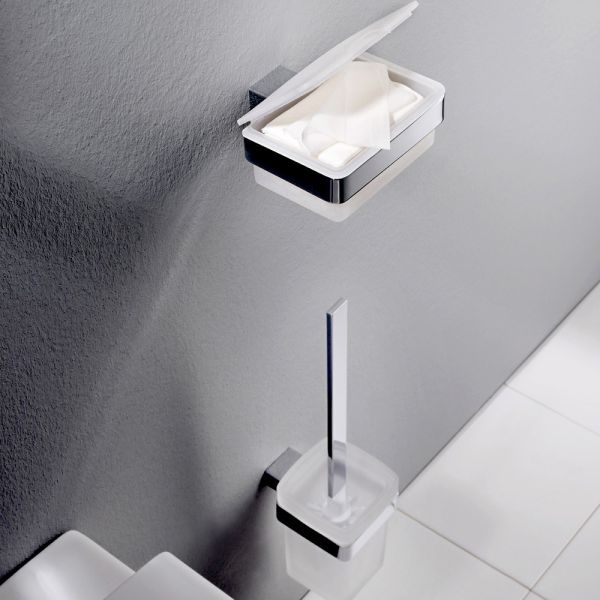 emco loft Feuchtpapierbox mit Kunststoffbox, weiß/chrom 053900101