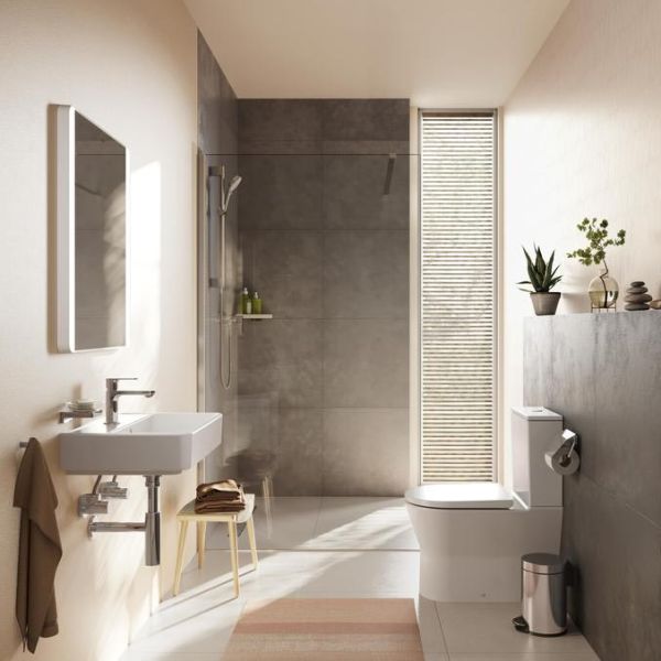 hansgrohe EluPura Original S Stand-WC-Set, Spülkasten, WC-Sitz, AquaChannel Flush, horizontaler Abgang, weiß 60267450