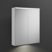 Burgbad Eqio Spiegelschrank mit horizontaler LED-Beleuchtung, Waschtischbeleuchtung, 2tlg., 65x80cm, weiß hochglanz SPGT065F2009 