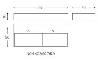 Vorschau: Cosmic Compact Doppelwaschbecken mit 2 Hahnlöcher und Siphon, 120x50cm, weiß matt