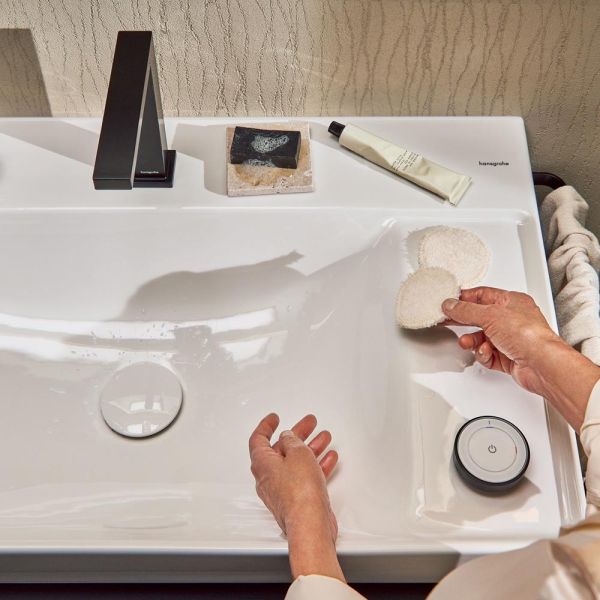hansgrohe Xelu Q Waschtisch 80x48cm Ablage rechts & Hahnloch für Bedienelement, weiß