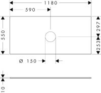 Vorschau: hansgrohe Xevolos E Konsole 118x55cm für Aufsatzwaschtisch mittig ohne Hahnloch