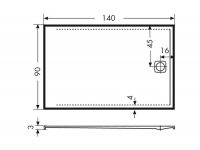 Vorschau: Polypex PLANO S 90x140 Duschwanne 90x140x3cm