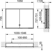 Vorschau: Keuco Royal Lumos Spiegelschrank für Wandeinbau, 2 lange Türen, 105x73,5cm 14318172301
