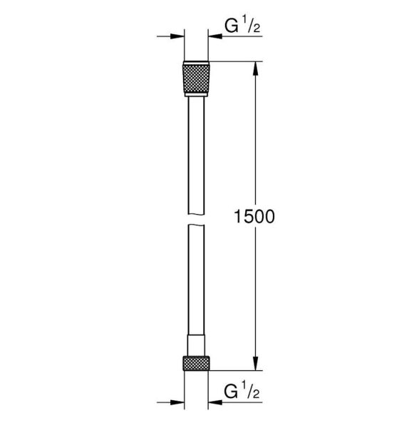Grohe VitalioFlex Silver Brauseschlauch 1,5m mit ProGrip, chrom