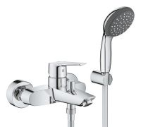 Grohe Start Quick-Fix Einhand-Wannenbatterie, für Wandmontage, mit Vitalo Brausegarnitur, chrom 23413002