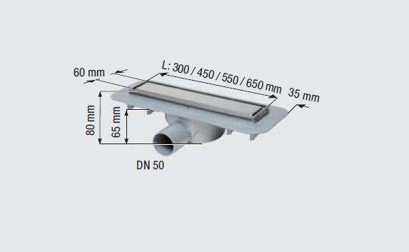 Kessel Linearis Compact Komplett-Duschrinne DN50