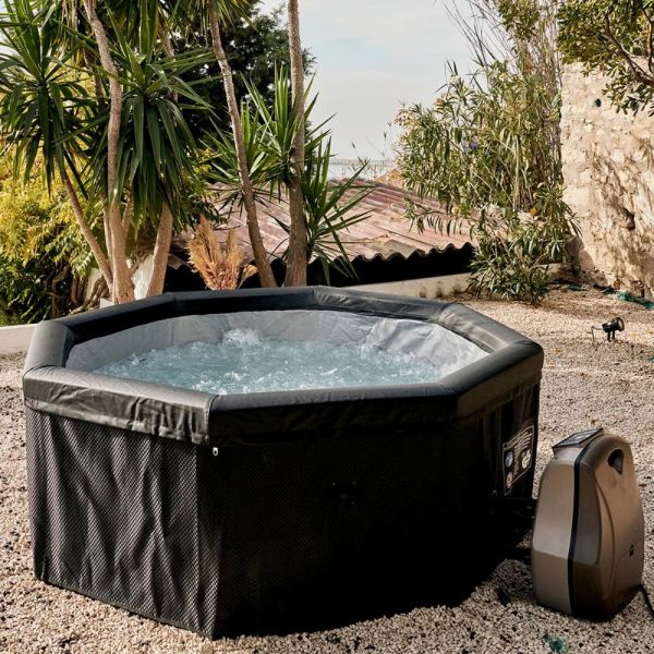 NetSpa Octopus Schaumstoff Whirlpool für 4-6 Personen, achteckig, inkl. 5 tlg. Möbel-Set