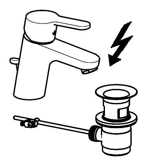 Hansa Hansaprimo Waschtisch-Einhand-Einlochbatterie mit Ablaufgarnitur, Niederdruck, chrom