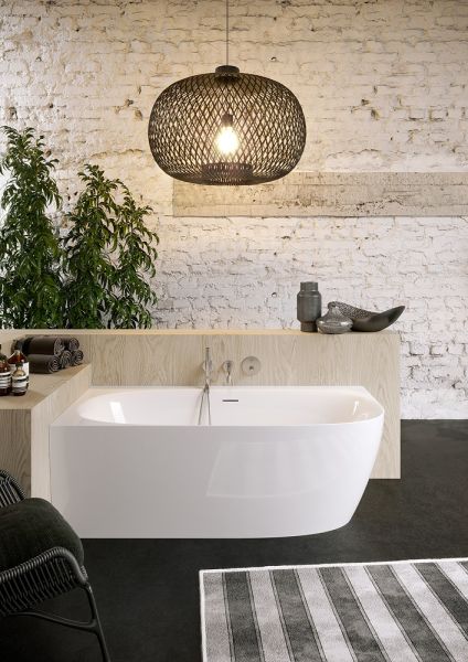 RIHO Vorwand-Badewanne Eckversion rechts mit Verkleidung, 170x80cm, weiß glänzend BD29005