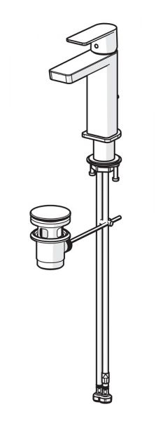 Hansa Hansastela Eco Waschtisch-Einhand-Einlochbatterie mit Ablaufgarnitur, 106mm, chrom