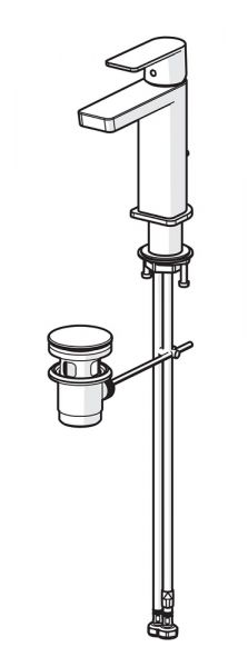 Hansa Hansastela Waschtisch-Einhand-Einlochbatterie mit Ablaufgarnitur, 106mm, chrom