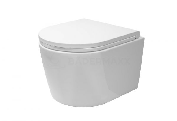 Globo FORTY3 SENZABRIDA® Wand-Tiefspül-WC 43x36cm compact, spülrandlos, weiß