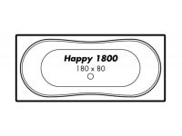 Vorschau: Polypex HAPPY 1800 Rechteck-Badewanne 180x80cm