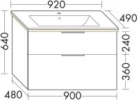 Vorschau: Burgbad Eqio Slim Keramik-Waschtisch 92cm & Unterschrank mit LED Beleuchtung