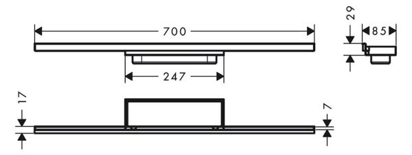 Hansgrohe RainDrain Minimalistic Fertigset Duschrinne 70cm, befliesbar