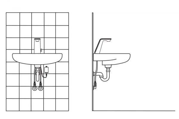 Hansa Alessi Sense Waschtisch-Elektronik-Batterie, Batteriebetrieb, chrom/weiß