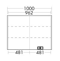 Vorschau: Burgbad Devio Spiegelschrank 100x76cm mit horizontaler LED-Beleuchtung, 2 Spiegeltüren