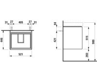 Vorschau: Laufen Base 2.0 Waschtischunterbau 52cm für Waschtisch Pro S H810962 & Pro X H810862