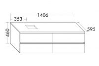 Burgbad Cube Waschtischunterschrank passend zu Grohe Cube Aufsatzschalen, mit 2 Auszügen, 140,6cm WWXZ140LF3781