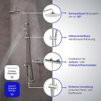 Vorschau: Duravit ShowerSystem Reno MinusFlow, ohne Armatur, chrom